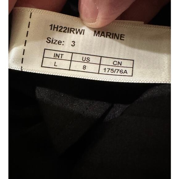 ba&sh Women's Flat Front Wool Straight Leg Trousers Navy Office Career, 8 (3) - Picture 3 of 9